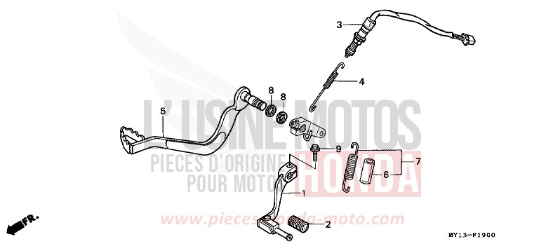 PEDAL von Africa Twin 750 SAHARA BULE METALLIC (PB273) von 1997